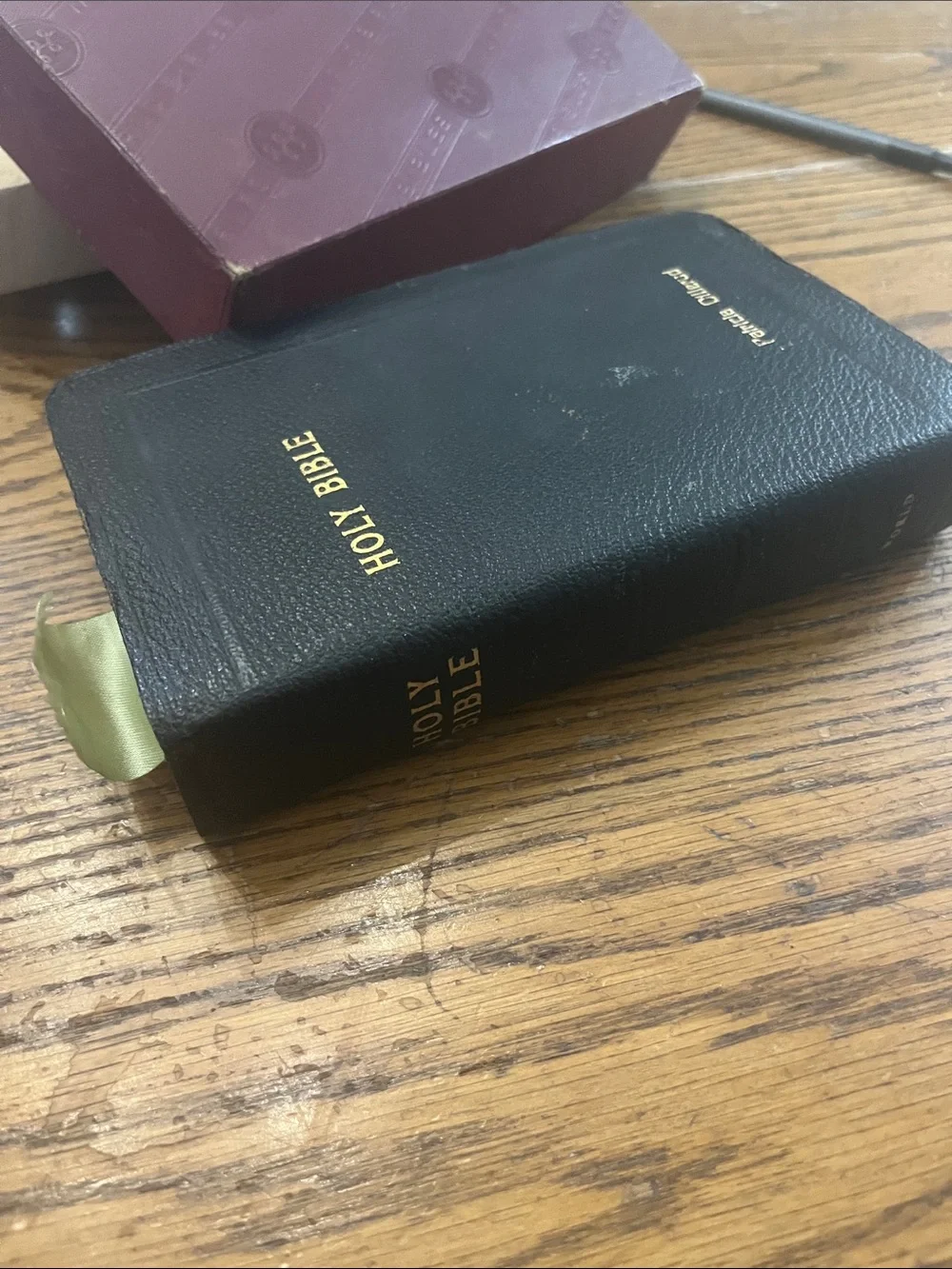 Vintage King James Black Holy Bible with Gold Lettering